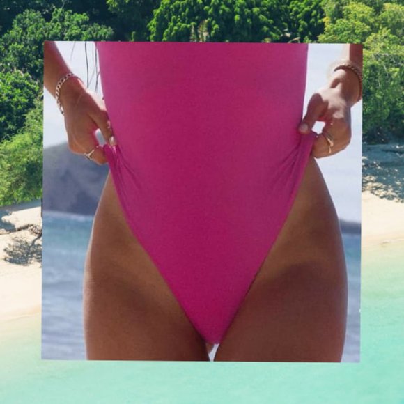 Anthropologie Other - $150 NWT Anthro ONIA | Neon Pink High Cut Swimsuit